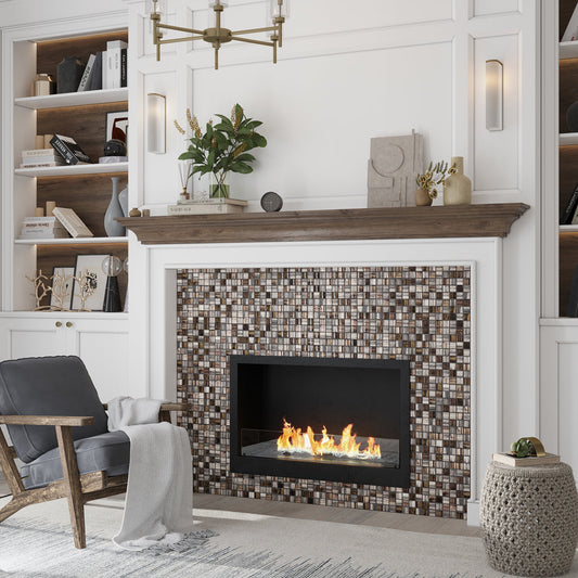 Black 11 x 11 Glossy, Matte Glass Mosaic Tile - Sample