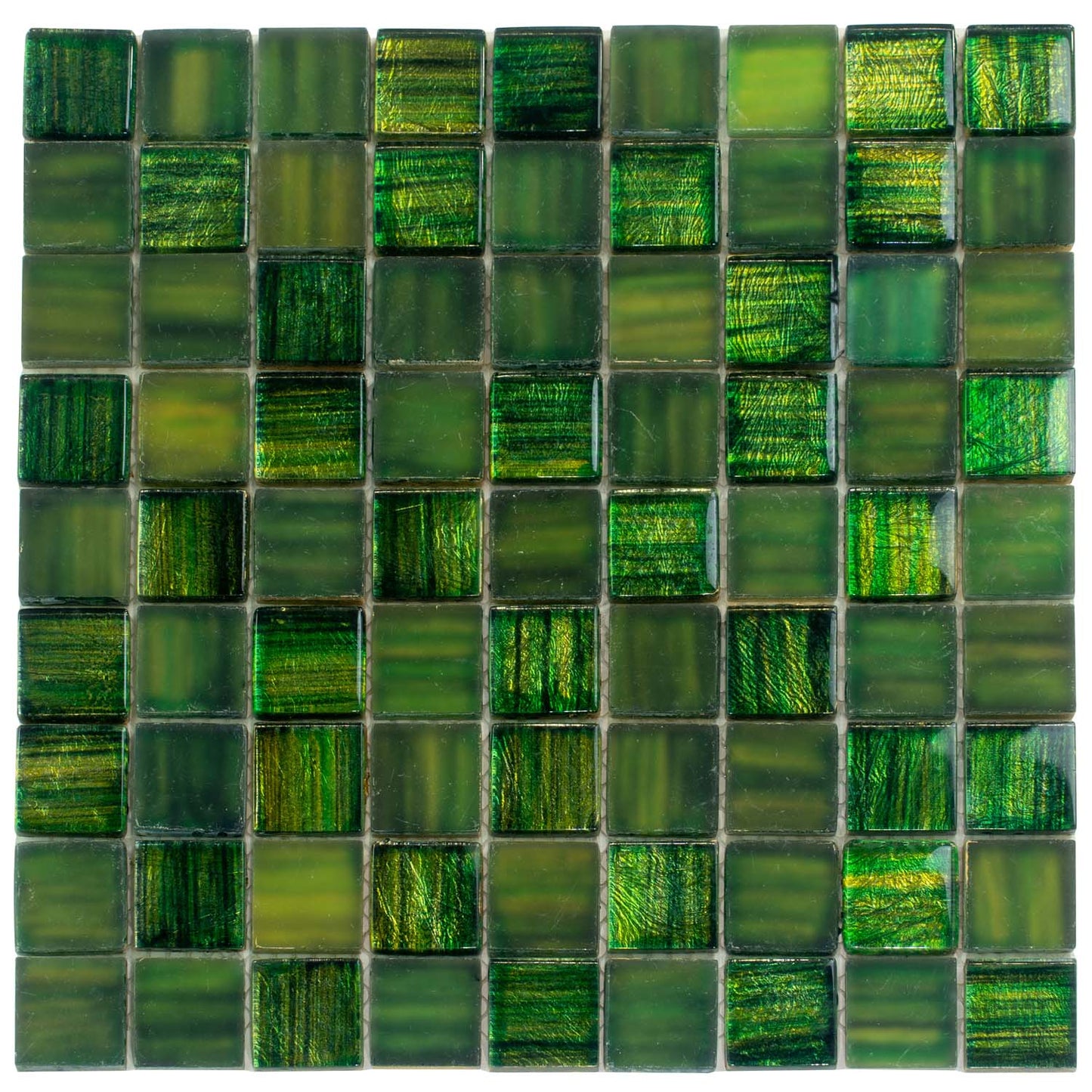 Emerald Green 11 x 11 Glossy, Matte Glass Mosaic Tile