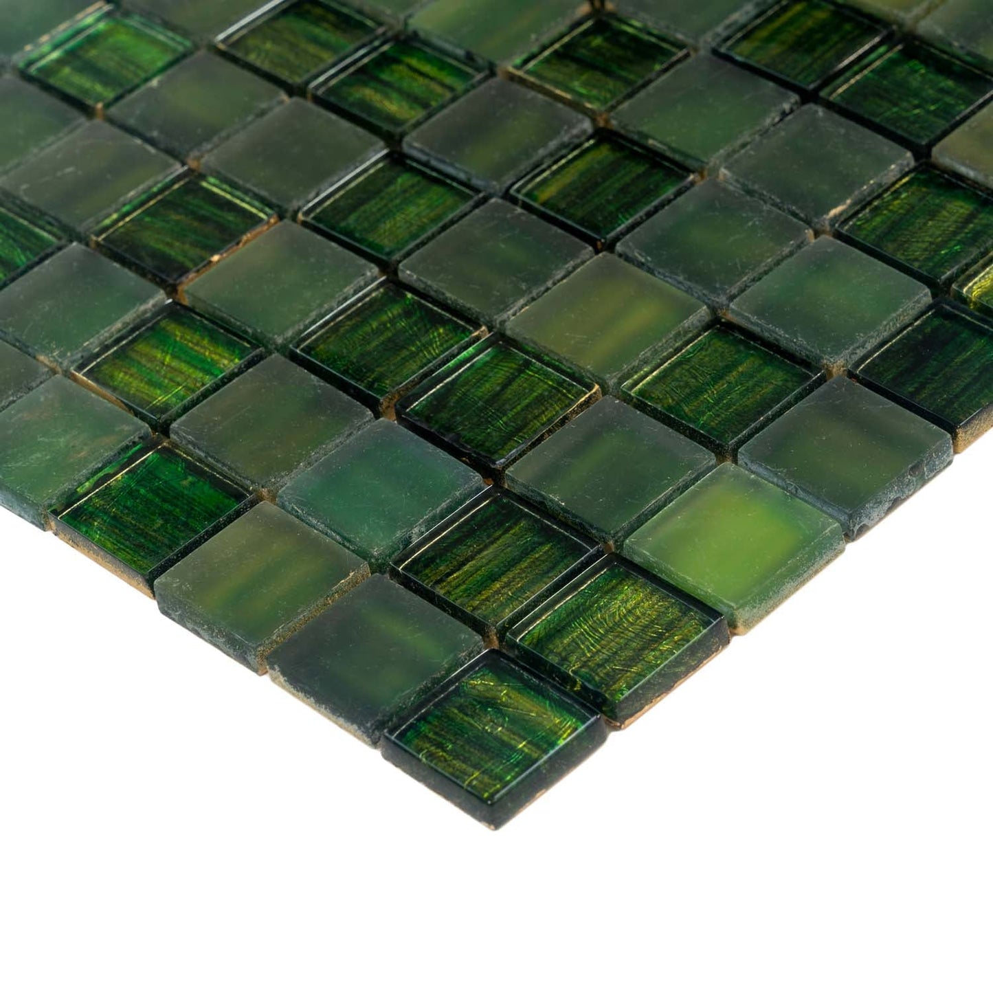 Emerald Green 11 x 11 Glossy, Matte Glass Mosaic Tile