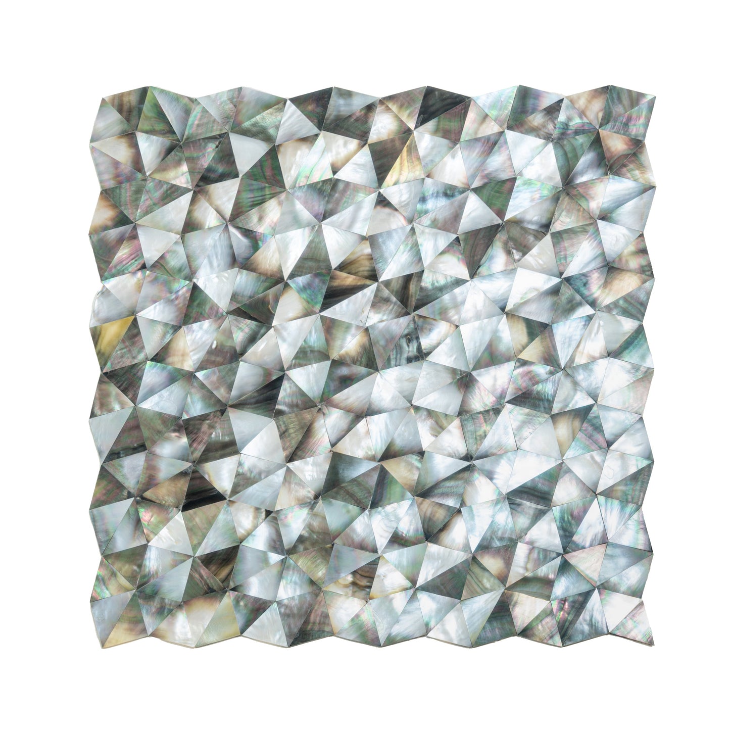 Black 12x12 Polished Shell Mosaic Tile Sample