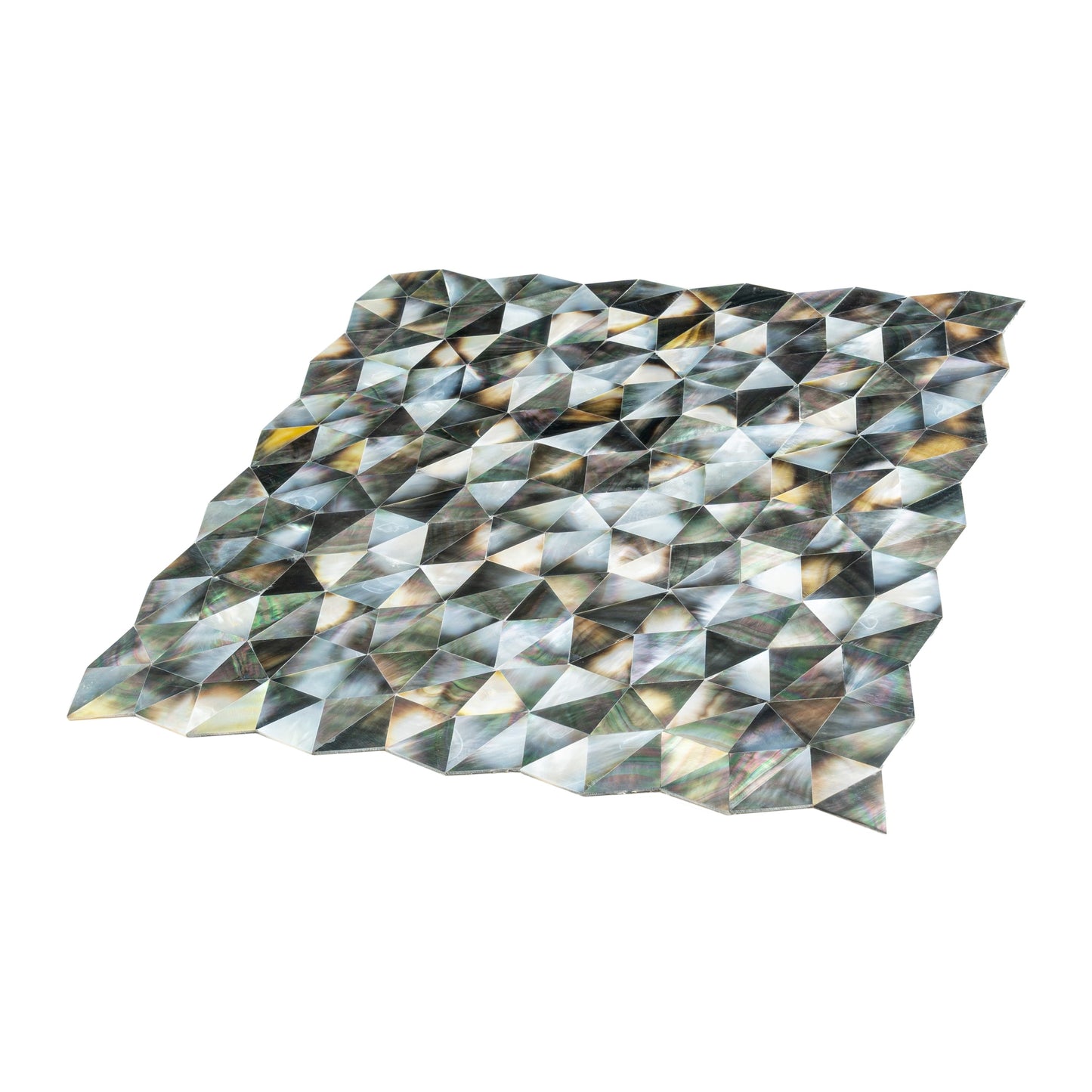 Black 12x12 Polished Shell Mosaic Tile Sample