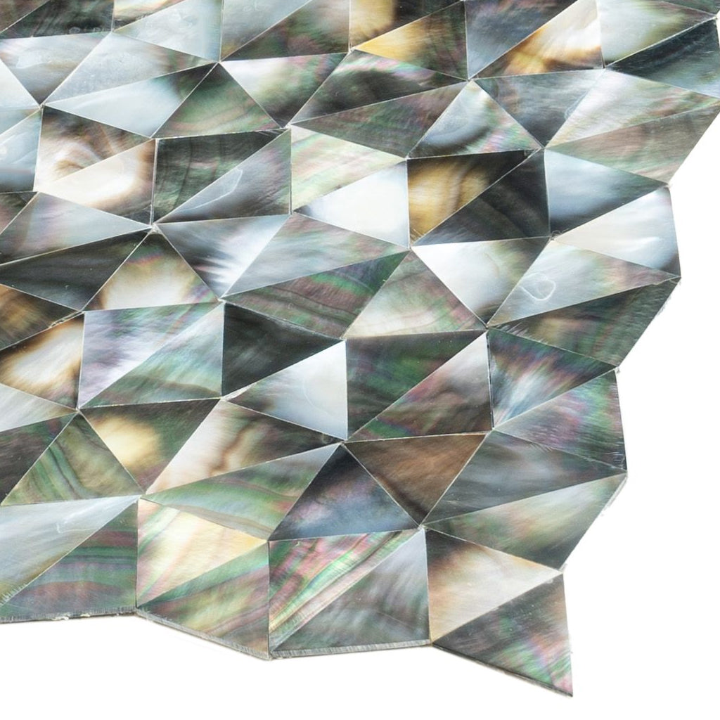 Black 12x12 Polished Shell Mosaic Tile