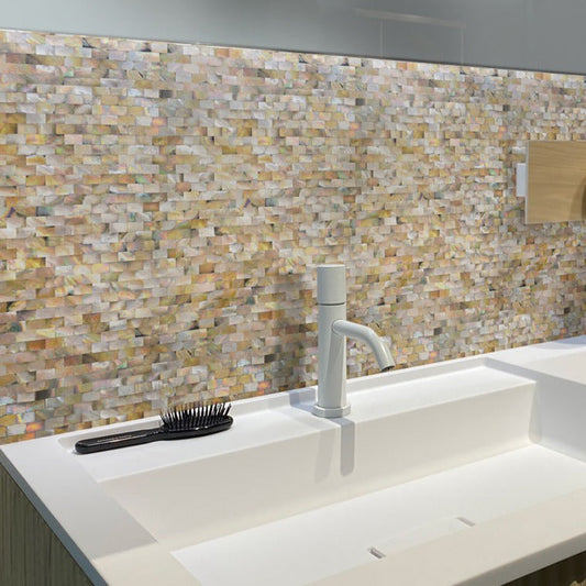 Brown 11 x 12 Polished Shell, Mother of Pearl Mosaic Tile - Sample