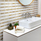 Beige and White 12 x 12 Polished Marble Mosaic Tile