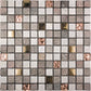 Gray 12 x 12 Polished, Textured Glass, Stone, Metal Mosaic Tile