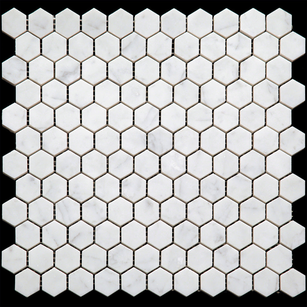 White 11 x 12 Honed Marble Mosaic Tile