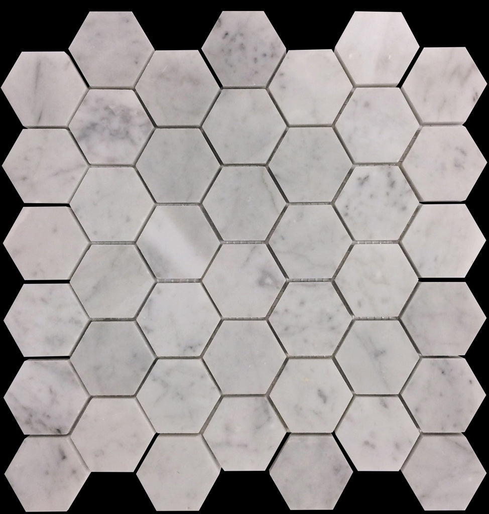 Powder White 12 x 12 Honed Marble Mosaic Tile