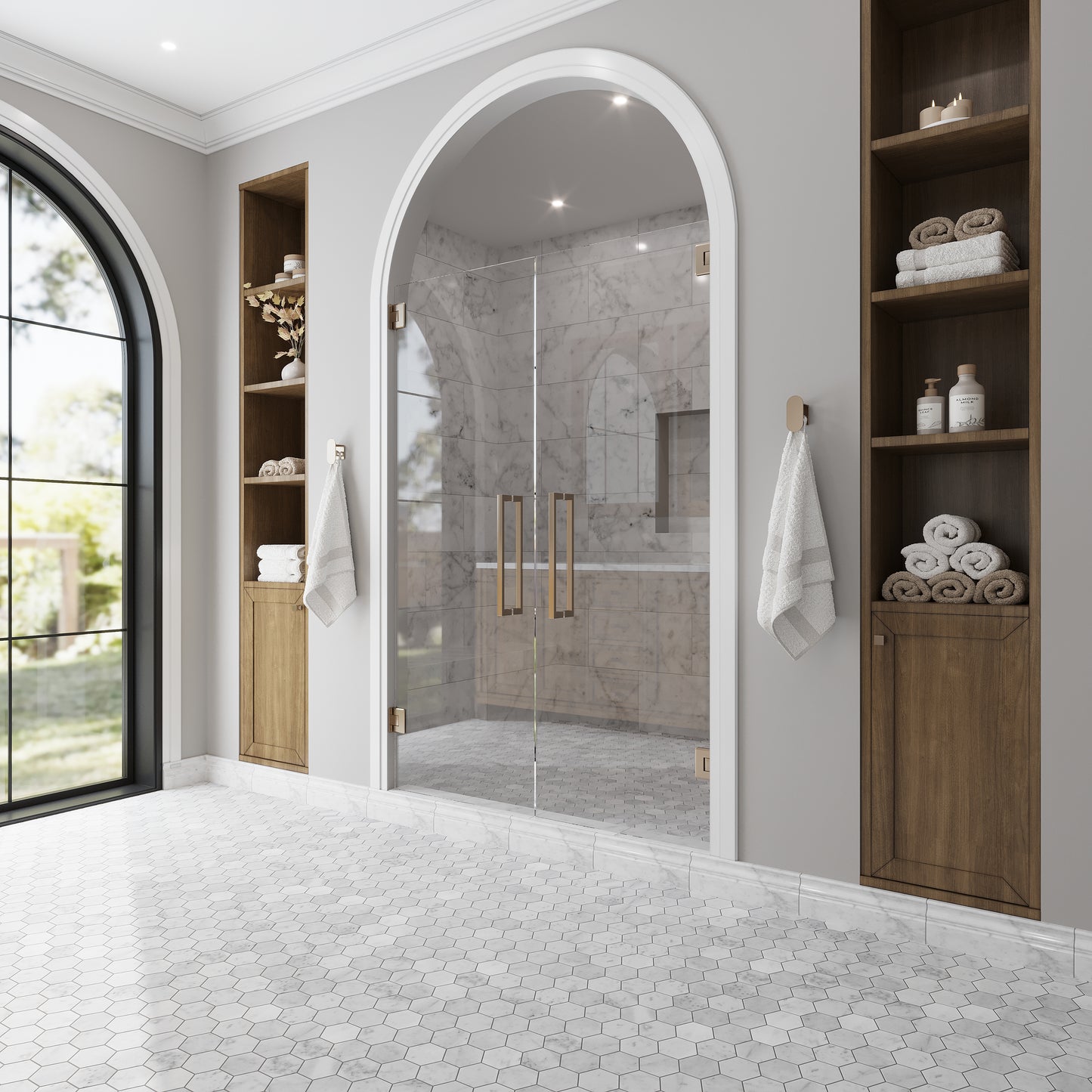 White, Gray 4 x 12 Polished Bianco Carrara Marble Baseboard Trim