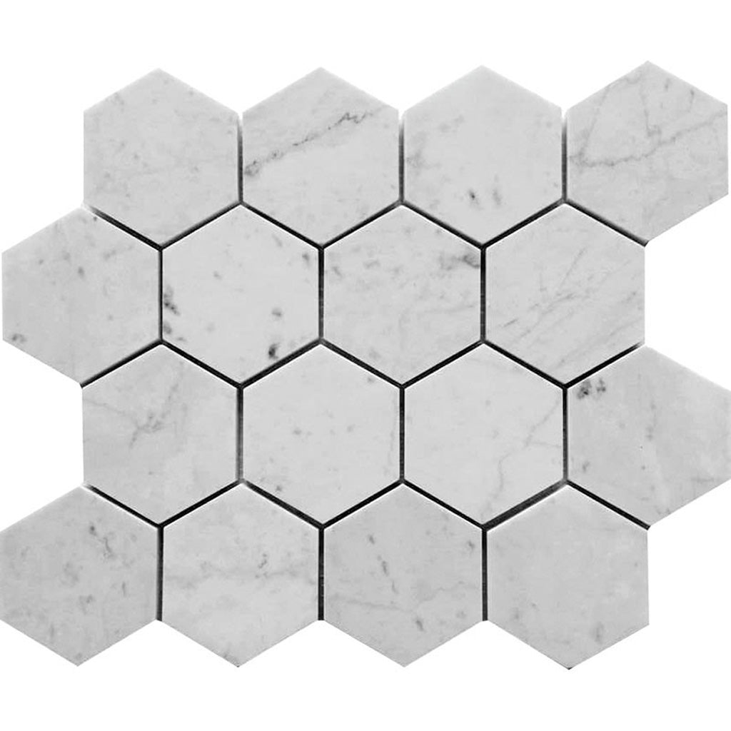 White 10 x 12 Honed Marble Mosaic Tile