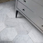 White 10 x 10 Honed Marble Hexagon Tile