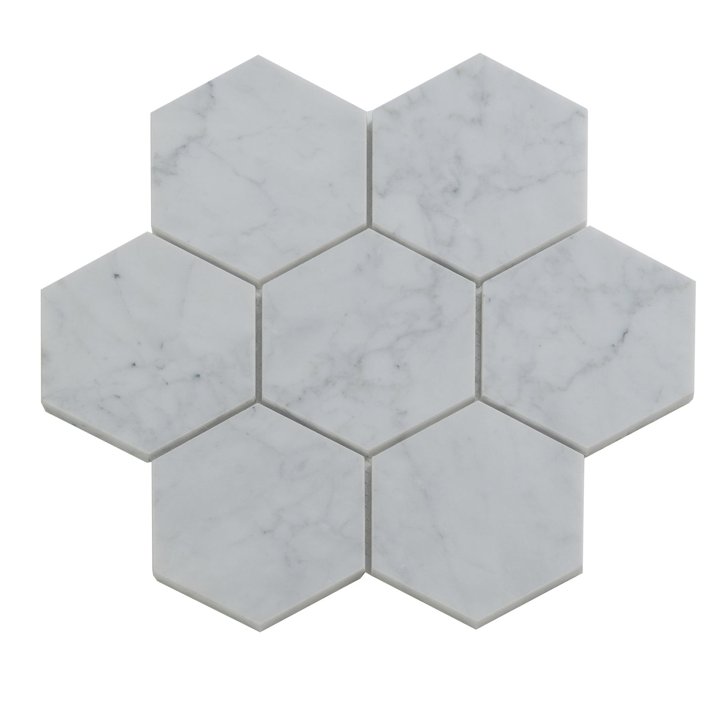 White 10x11 Honed Marble Mosaic Tile