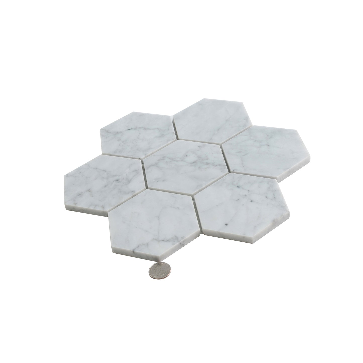 White 10x11 Honed Marble Mosaic Tile Sample