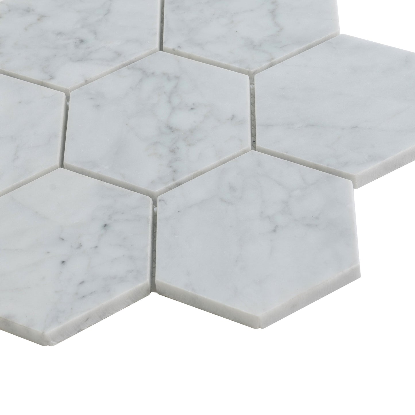 White 10x11 Honed Marble Mosaic Tile