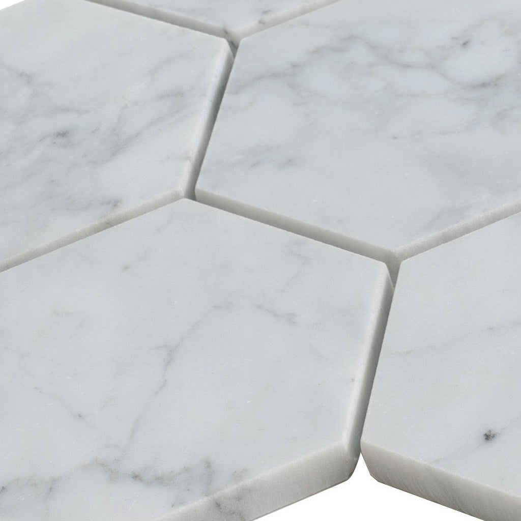 White 10x11 Honed Marble Mosaic Tile