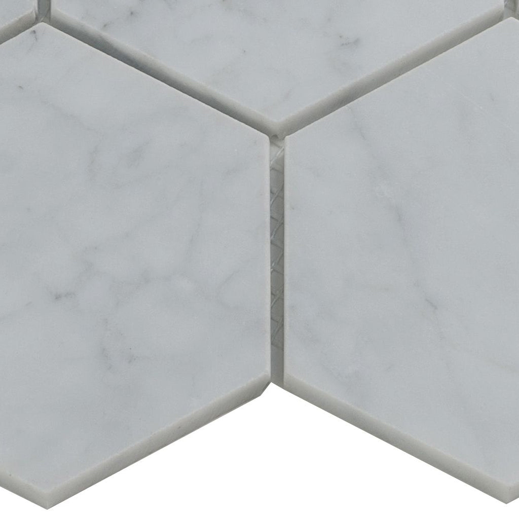 White 10x11 Honed Marble Mosaic Tile Sample