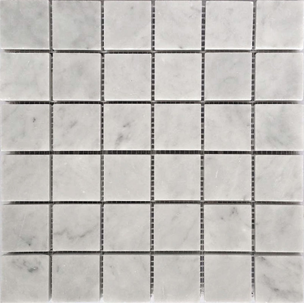 White 12 x 12 Honed Marble Mosaic Tile