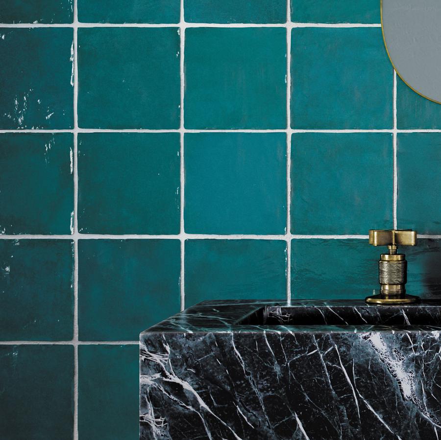 Ocean Green 5 x 5 Glossy Ceramic Square Tile