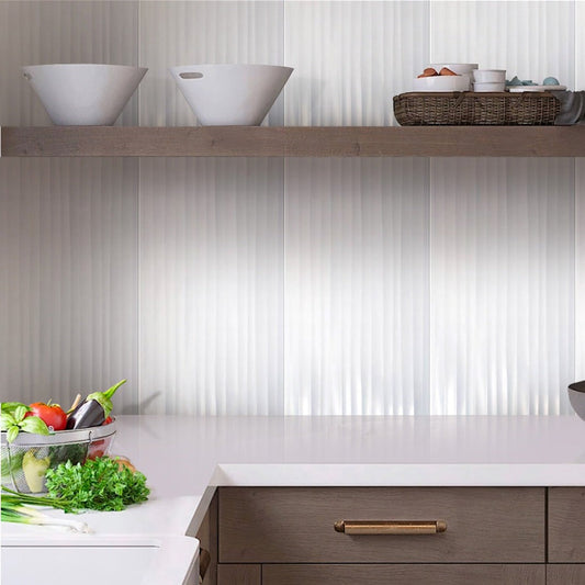 White 12 x 36 Satin Ceramic Large Tile - Sample