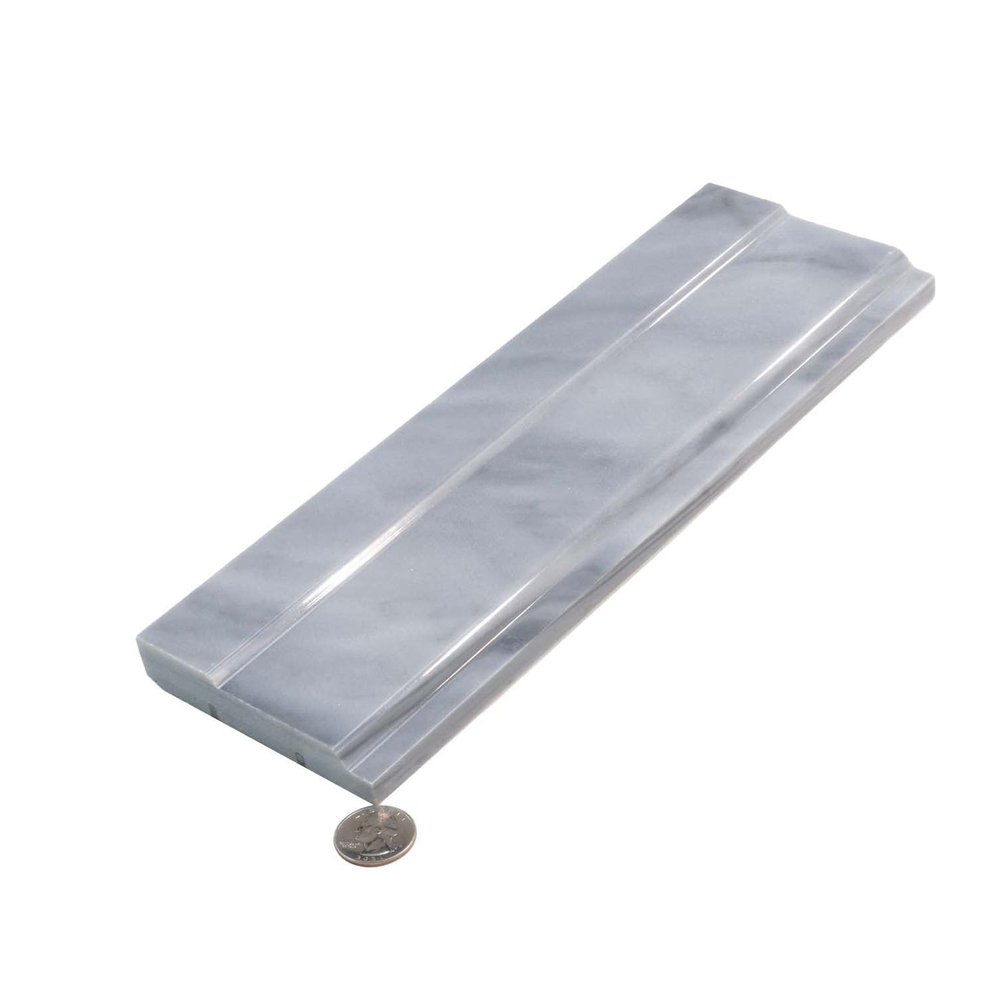 Gray 4 x 12 Polished Marble Baseboard Trim