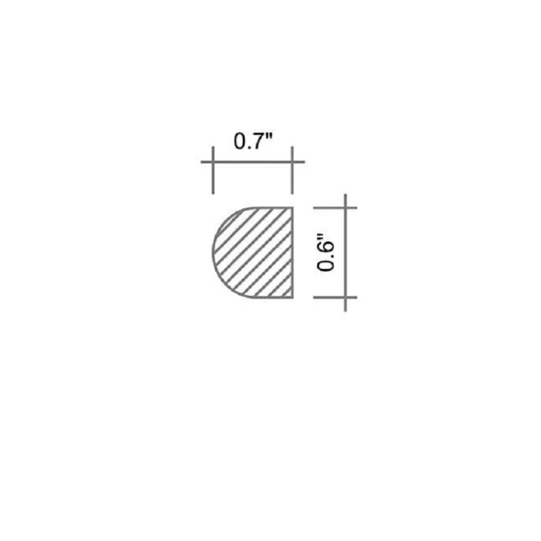 White 0.5 x 12 Honed Marble Pencil Trim