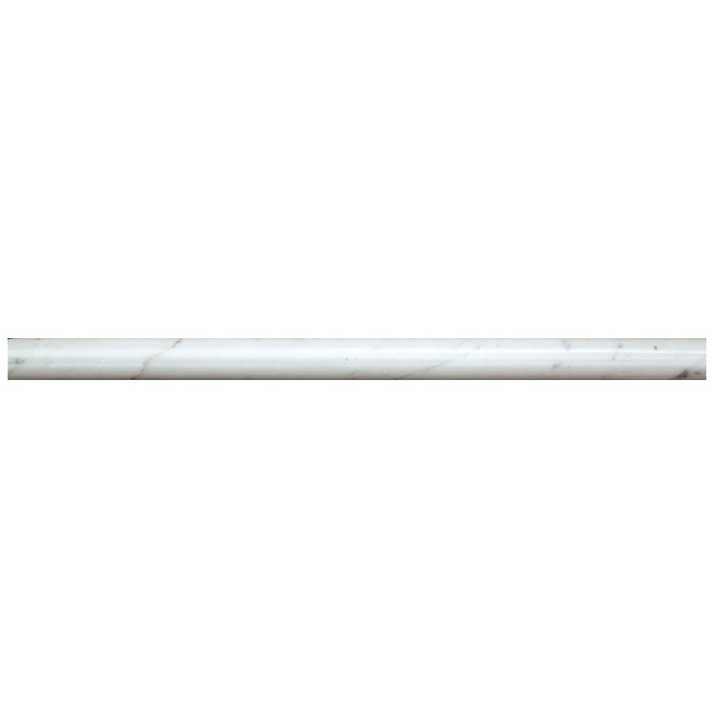 White 0.5 x 12 Polished Marble Pencil Trim