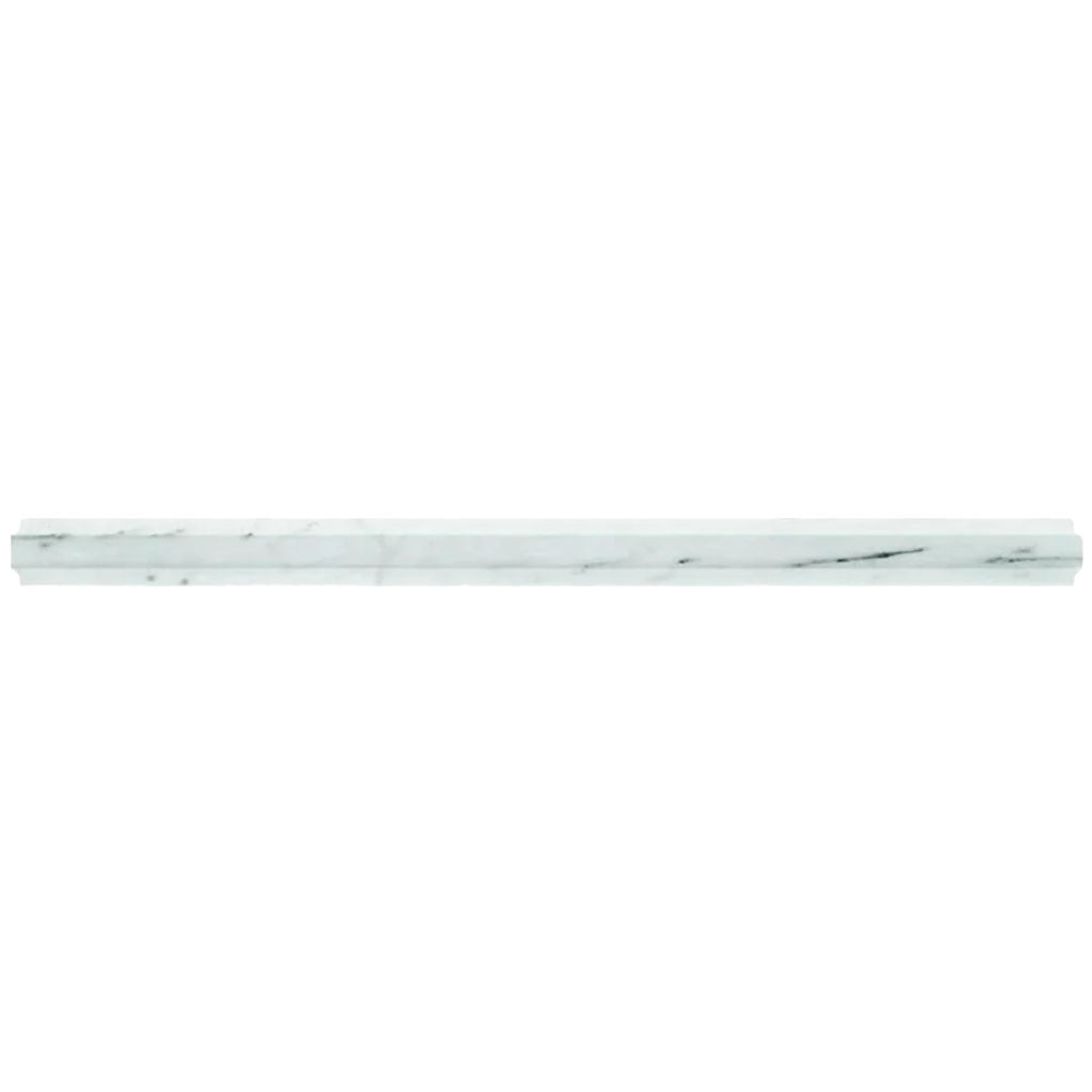 Pearl White 0.8 x 12 Honed Marble Pencil Trim