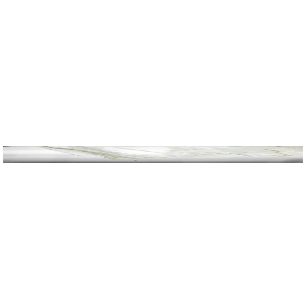 White 0.5 x 12 Polished Marble Pencil Trim