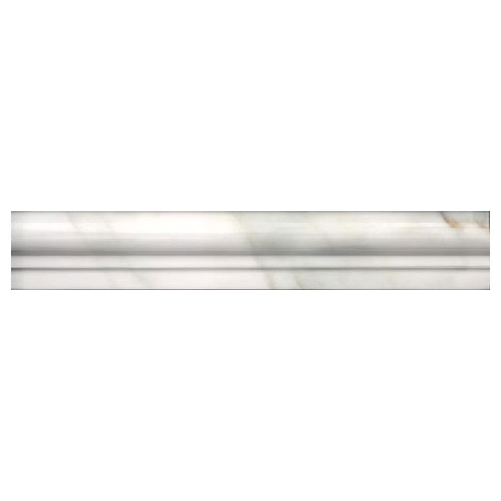 White 2 x 12 Polished Marble Chair Rail Trim