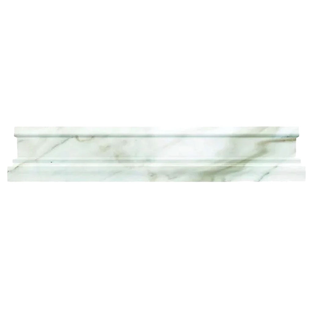 White 2 x 12 Polished Marble Chair Rail Trim