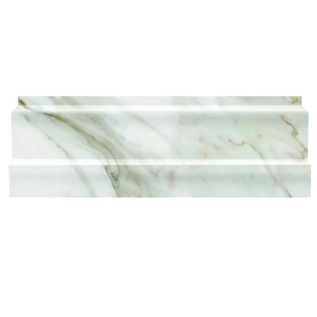 White 4 x 12 Polished Marble Baseboard Trim