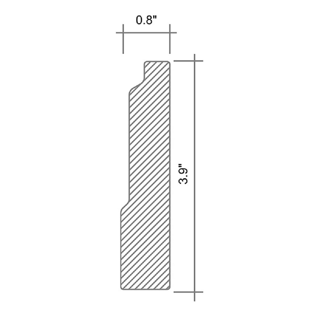 White 4 x 12 Polished Marble Baseboard Trim