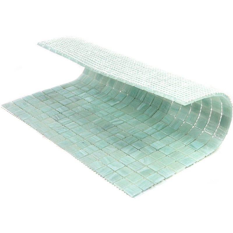 Ice Green 12 x 12 Glossy Glass Mosaic Tile