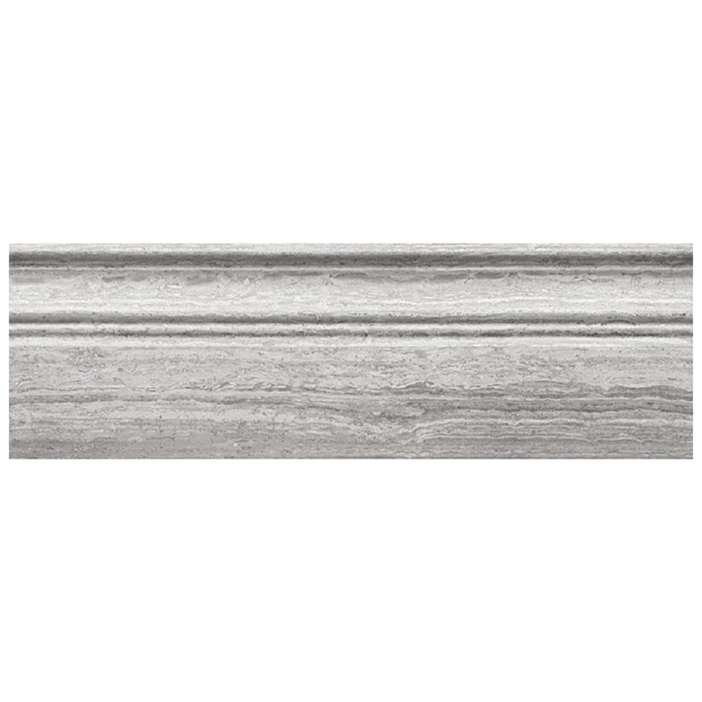 Gray 4 x 12 Polished Marble Baseboard Trim