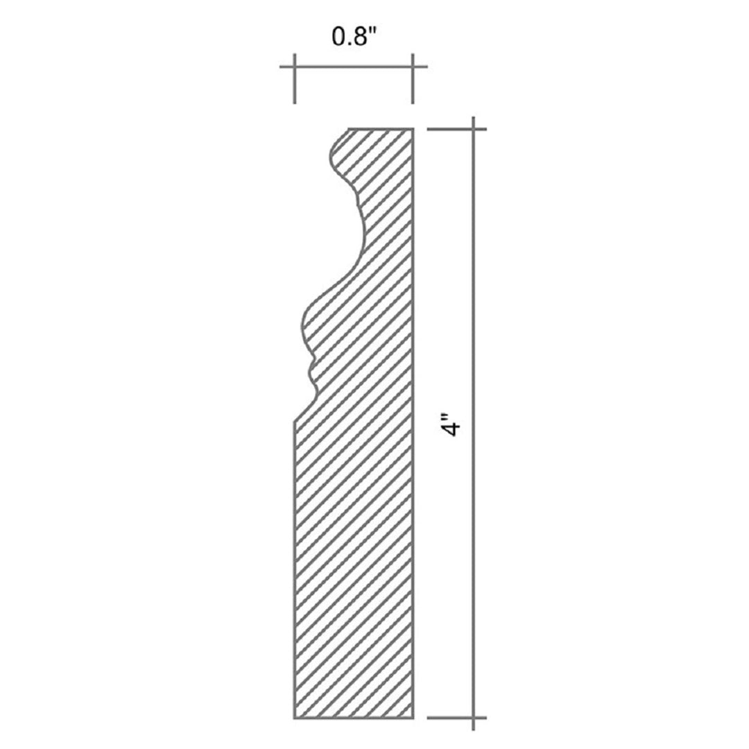 Gray 4 x 12 Polished Marble Baseboard Trim