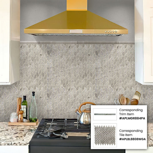 Gray 0.8 x 12 Polished Marble Pencil Trim - Sample