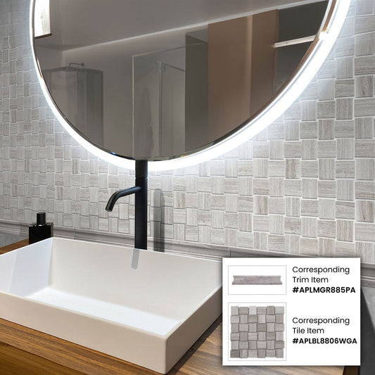 Dark Gray 2 x 12 Polished Marble Chair Rail Trim - Sample