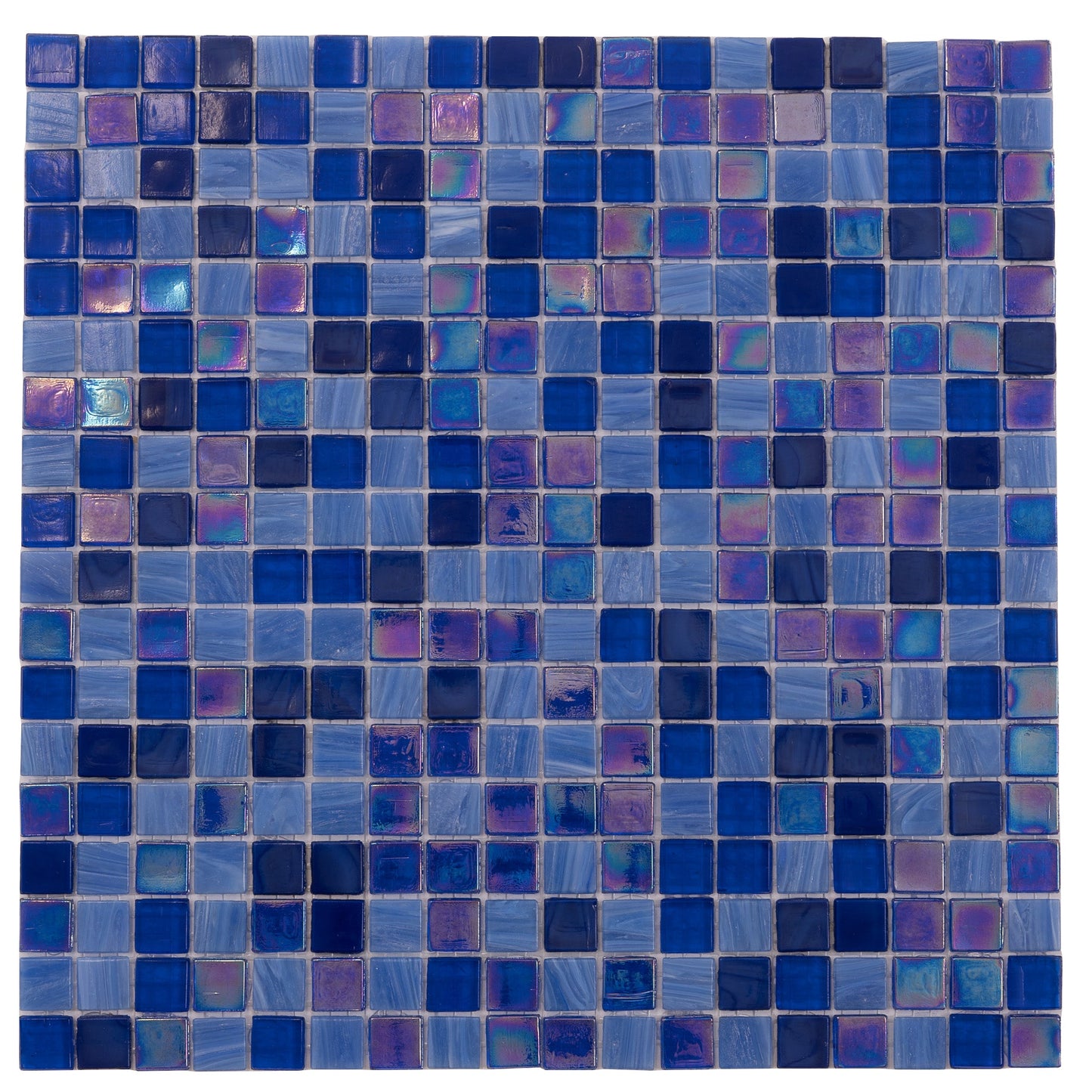 Blue 12 x 12 Glossy Glass Mosaic Tile