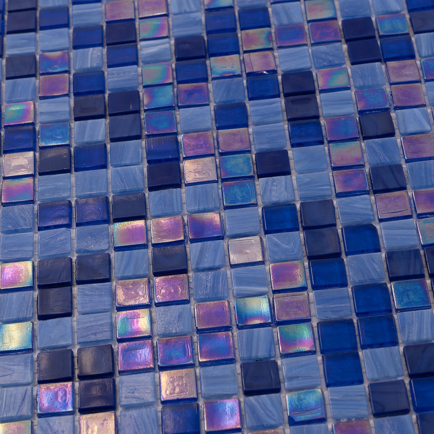 Blue 12 x 12 Glossy Glass Mosaic Tile