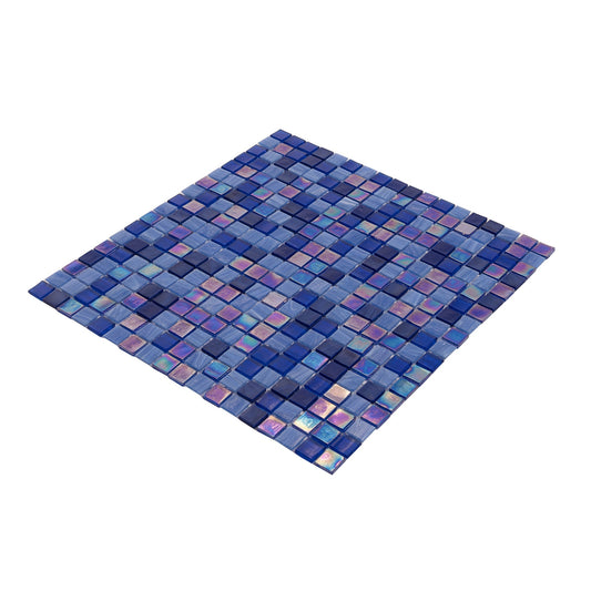 Blue 12 x 12 Glossy Glass Mosaic Tile - Sample