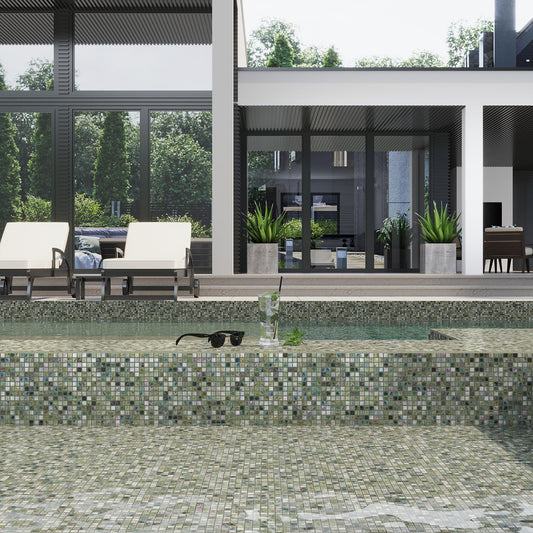 Emerald Green 12 x 12 Glossy Glass Mosaic Tile - Sample