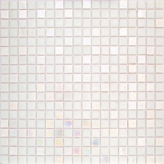 Pearl White 12 x 12 Glossy Glass Mosaic Tile - Sample