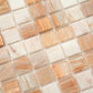 Beige and White 12 x 12 Glossy Glass Mosaic Tile