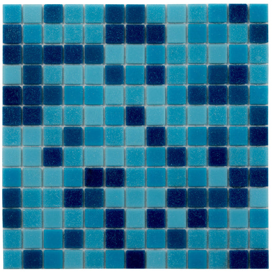 Arctic Blue 12 x 12 Glossy Glass Mosaic Tile