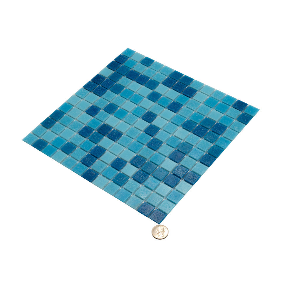 Arctic Blue 12 x 12 Glossy Glass Mosaic Tile