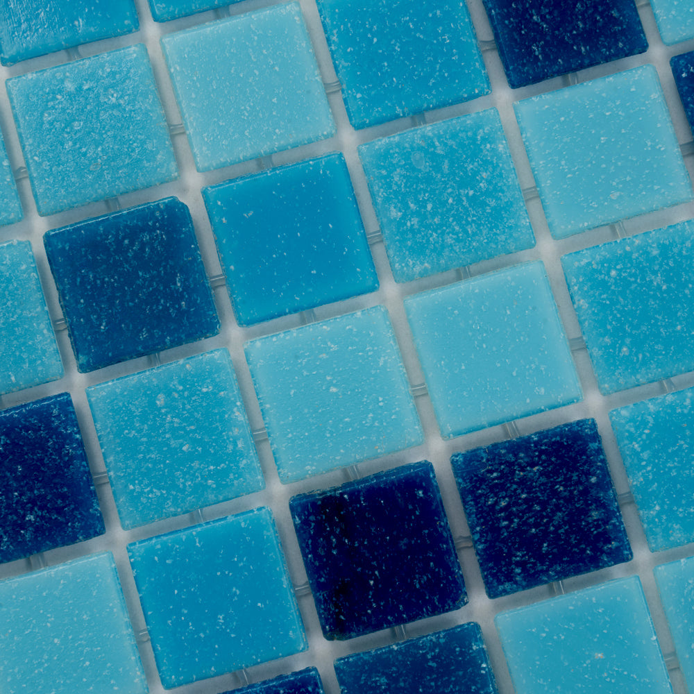 Arctic Blue 12 x 12 Glossy Glass Mosaic Tile