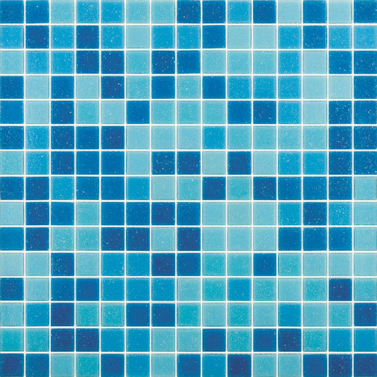 Pacific Blue 12 x 12 Glossy Glass Mosaic Tile - Sample