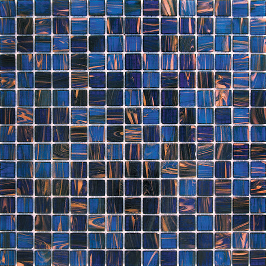Space Blue 12 x 12 Glossy Glass Mosaic Tile - Sample