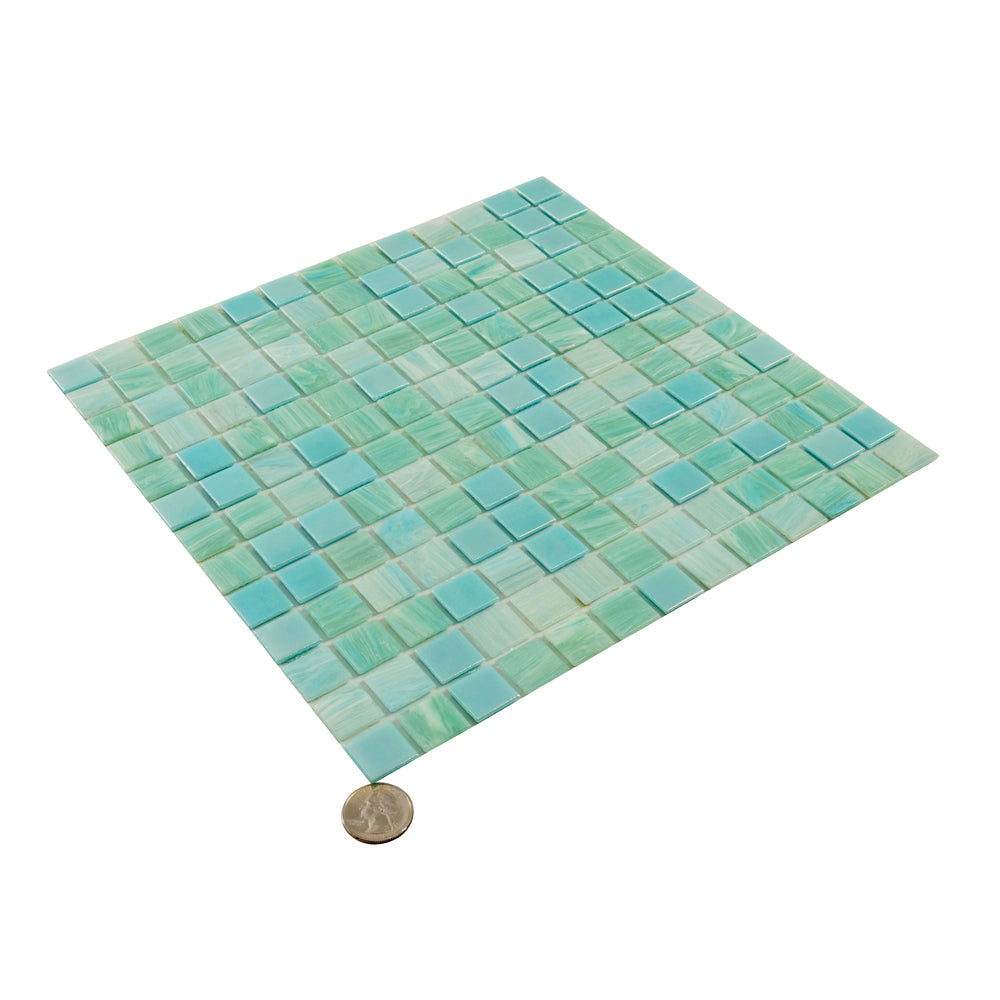 Baby Blue 12 x 12 Glossy Glass Mosaic Tile