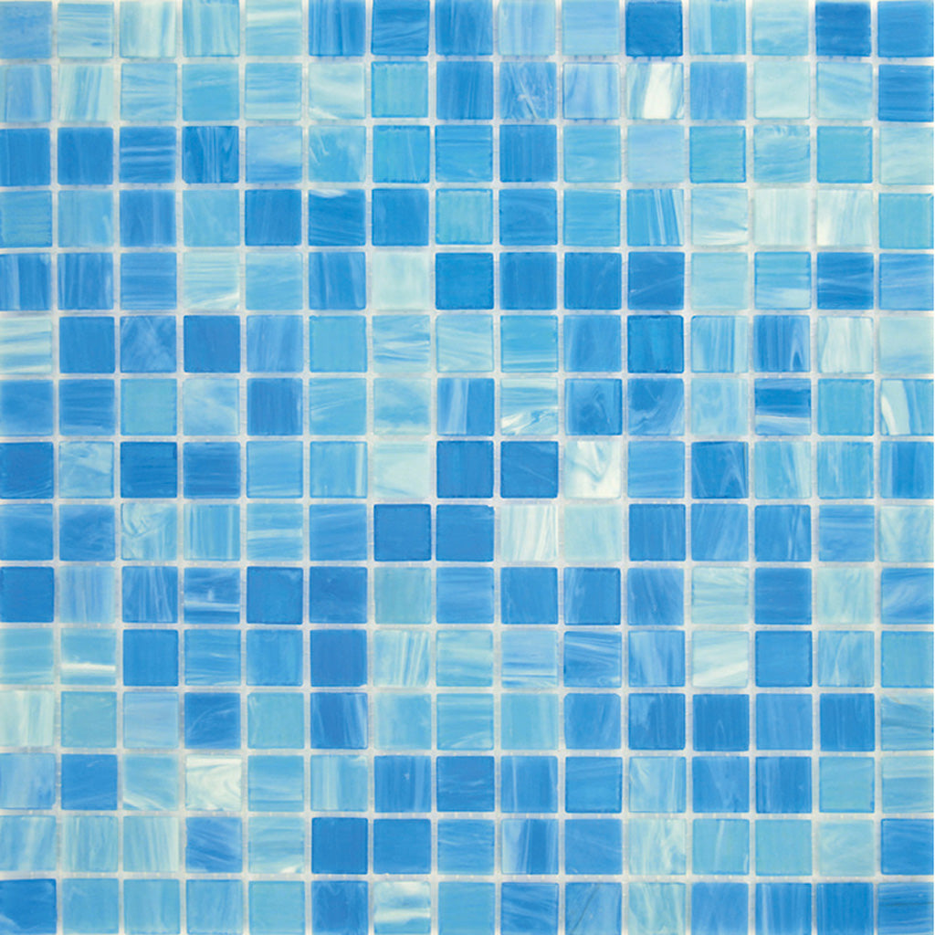 Olympic blue 12 x 12 Glossy Glass Mosaic Tile