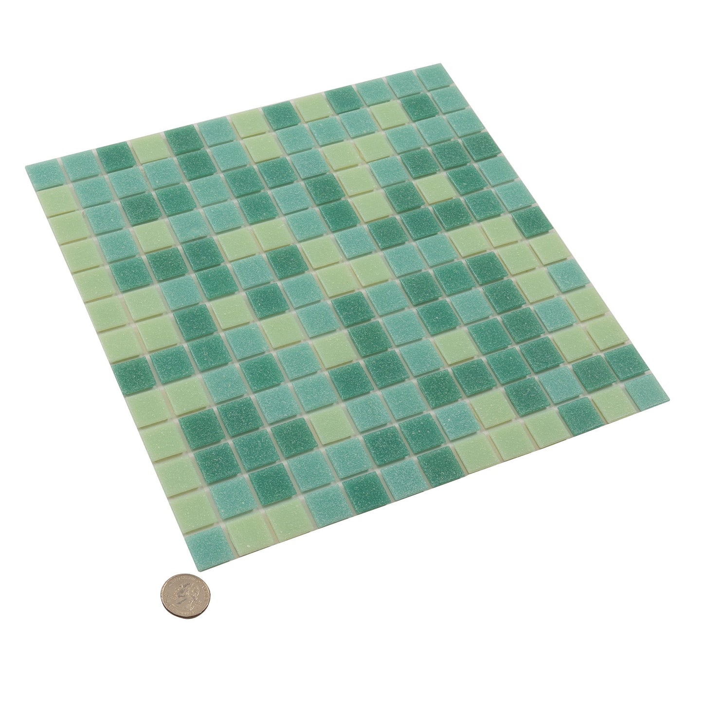 Dynasty Green 12 x 12 Glossy Glass Mosaic Tile - Sample